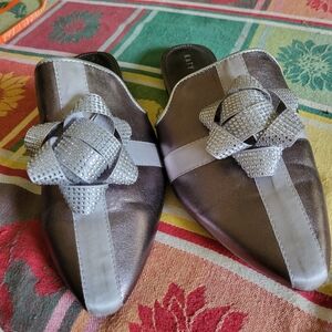 Katy Perry Stephanue Silver Mules